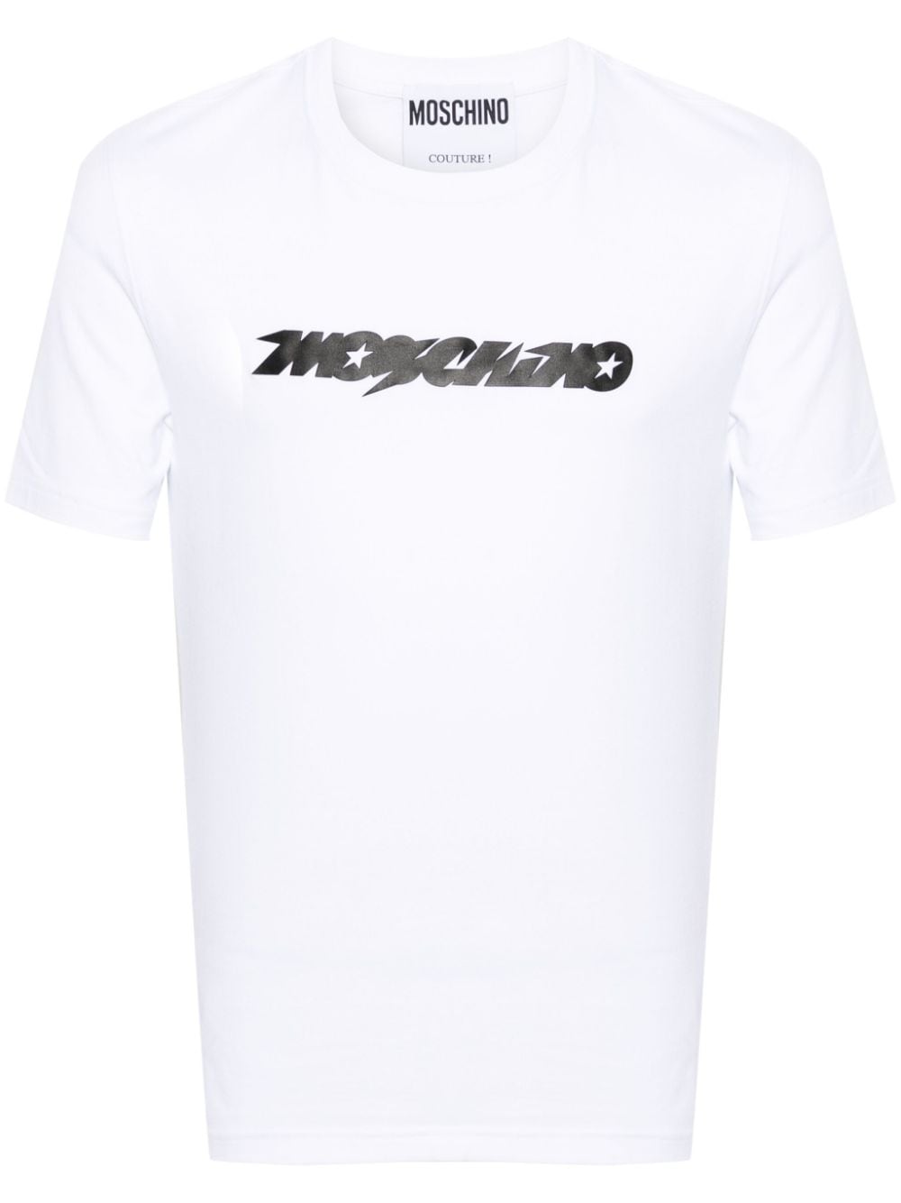 Moschino logo-print cotton-blend T-shirt - White von Moschino