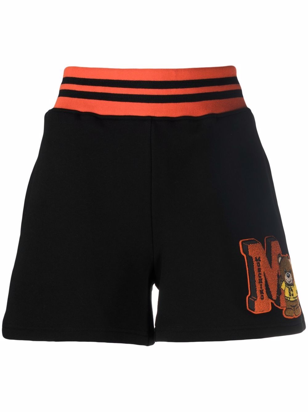 Moschino logo-print cotton shorts - Black von Moschino