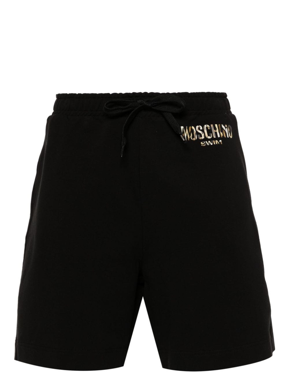 Moschino logo-print cotton shorts - Black von Moschino