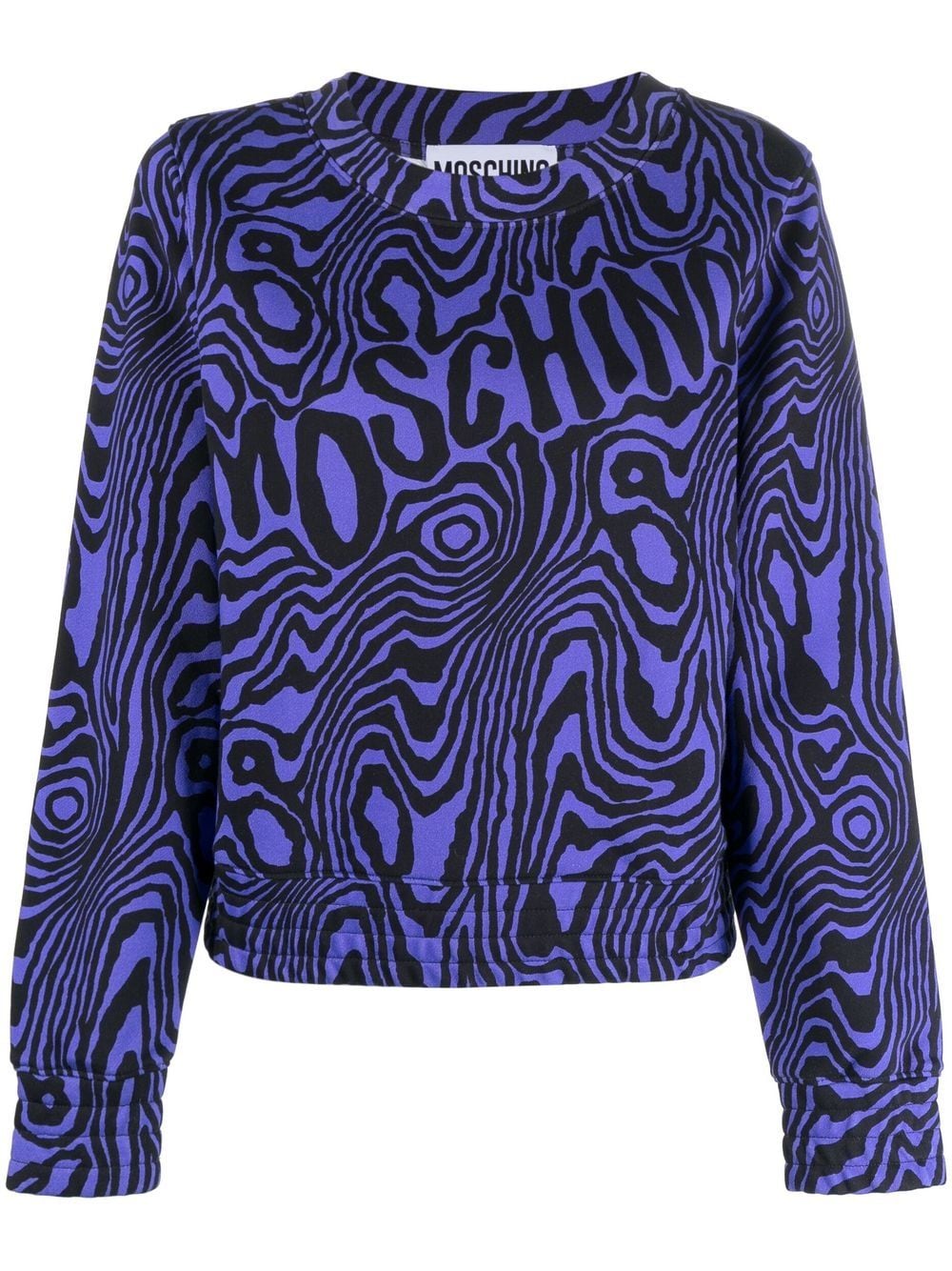 Moschino logo-print cotton sweatshirt - Blue von Moschino