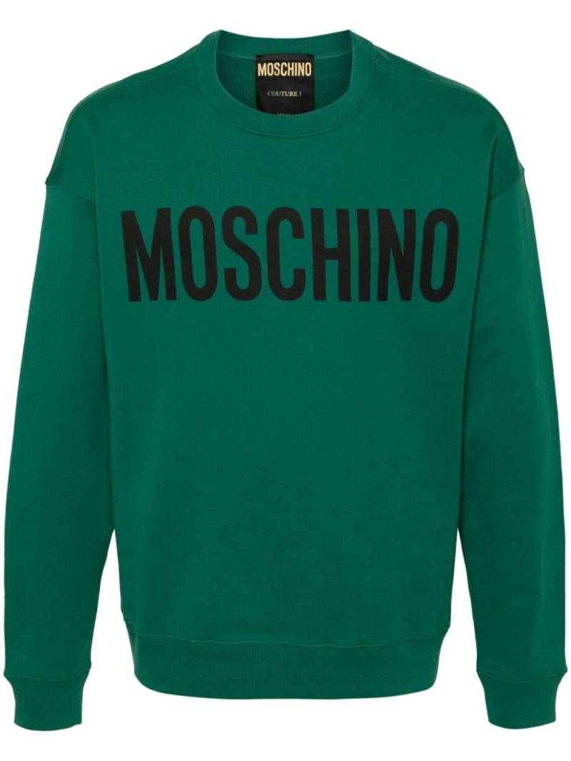 Moschino logo-print cotton sweatshirt - Green von Moschino