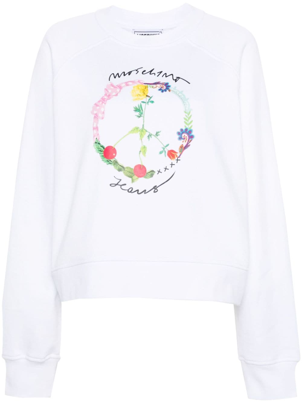MOSCHINO JEANS logo-print cotton sweatshirt - White von MOSCHINO JEANS