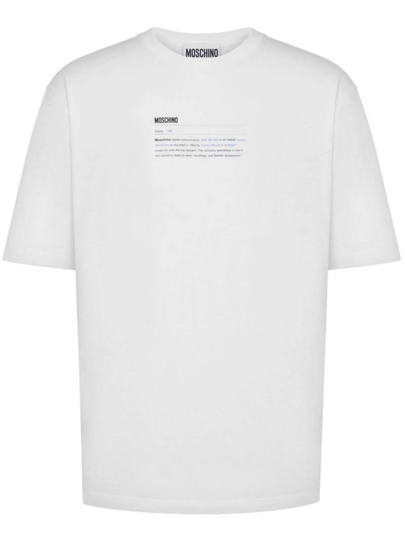 Moschino logo-print cotton t-shirt - White von Moschino