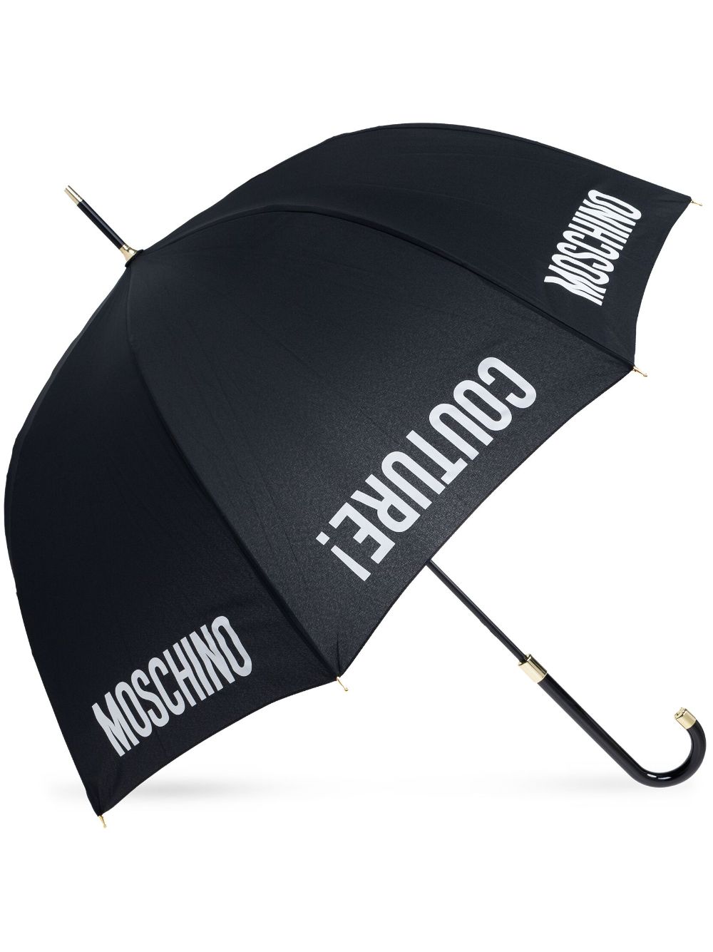 Moschino logo-print crook-handle umbrella - Black von Moschino