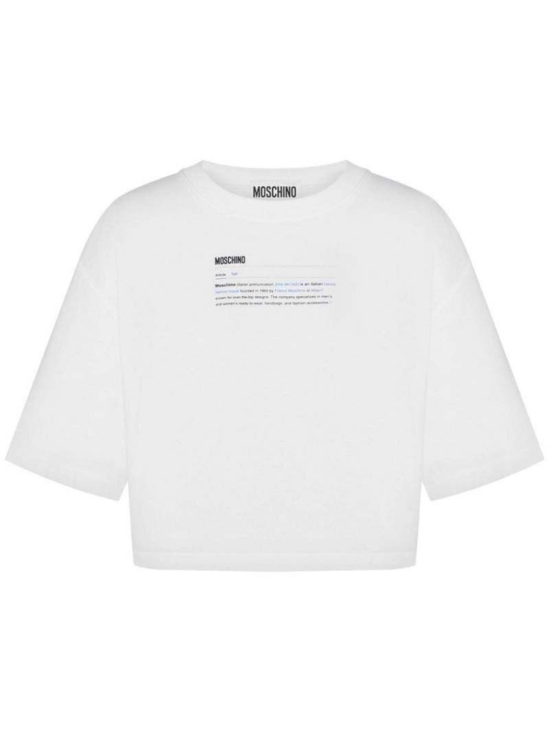 Moschino logo-print cropped T-shirt - White von Moschino