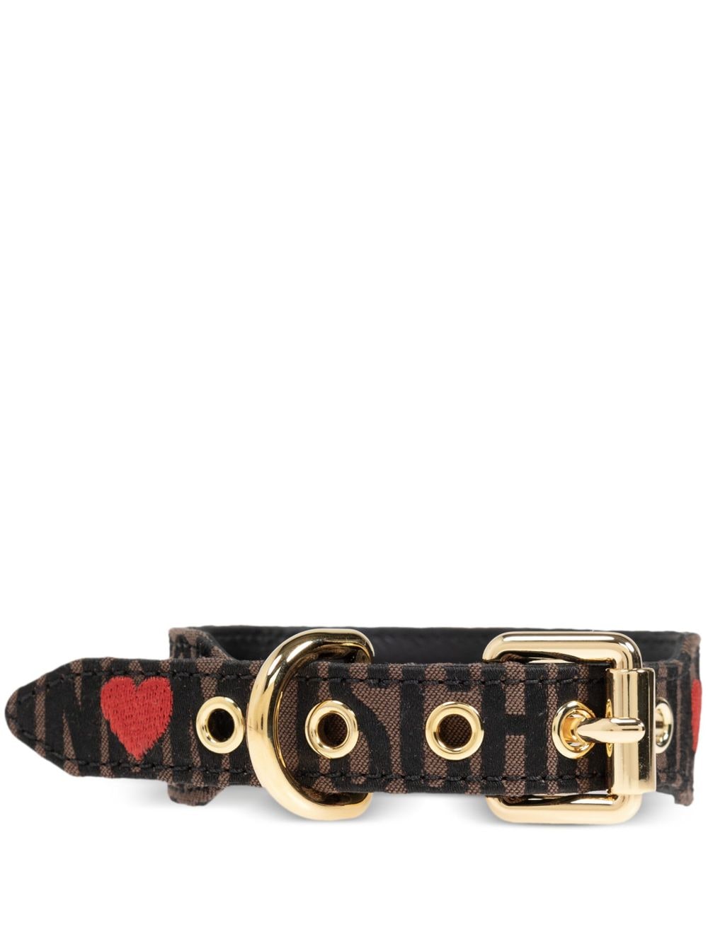 Moschino logo-print dog collar - Brown von Moschino