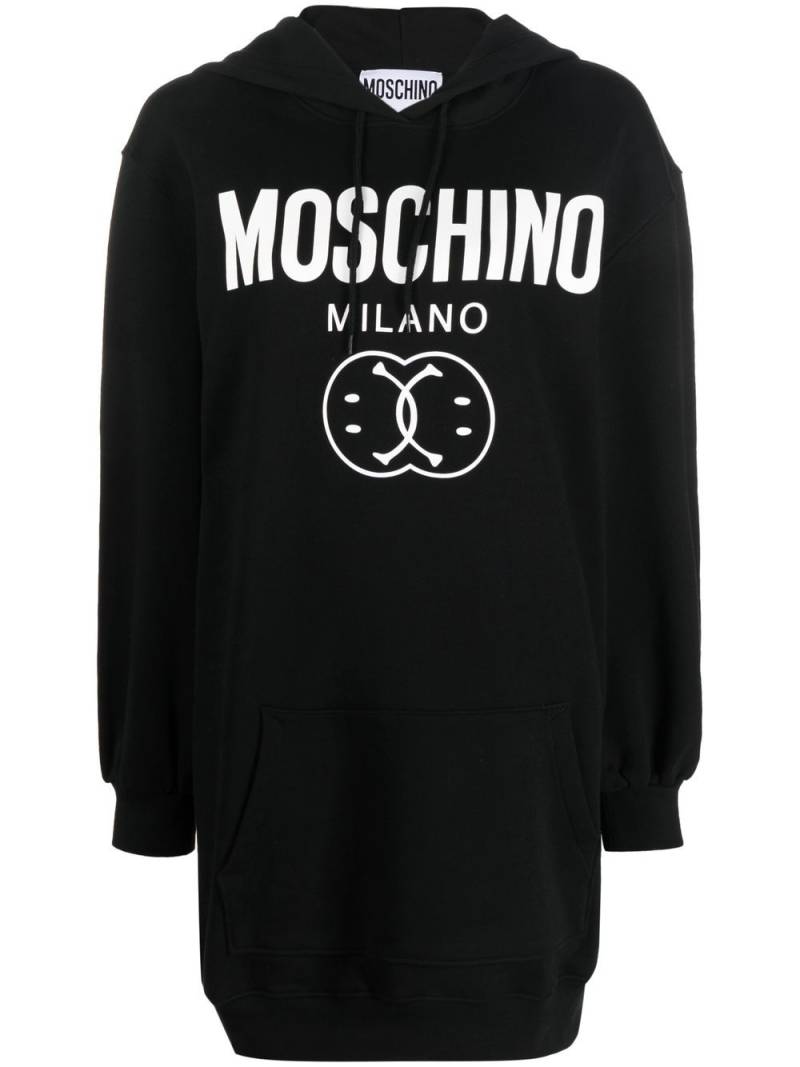 Moschino logo print hooded dress - Black von Moschino