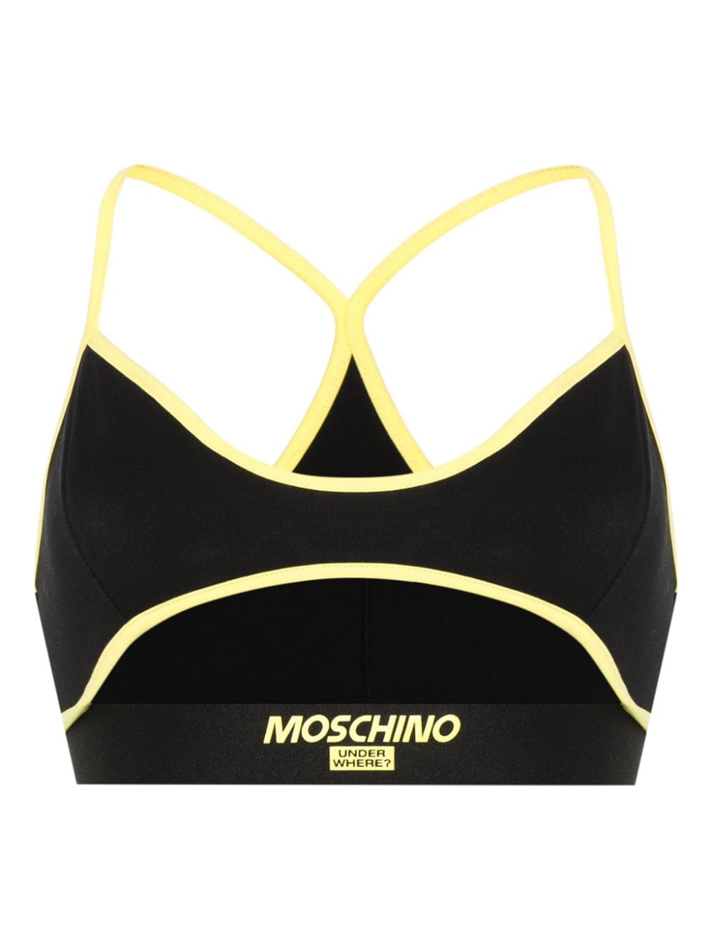 Moschino logo-print jersey bralette - Black von Moschino