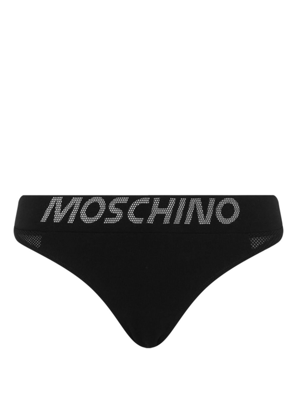 Moschino logo-print mesh-panelling briefs - Black von Moschino