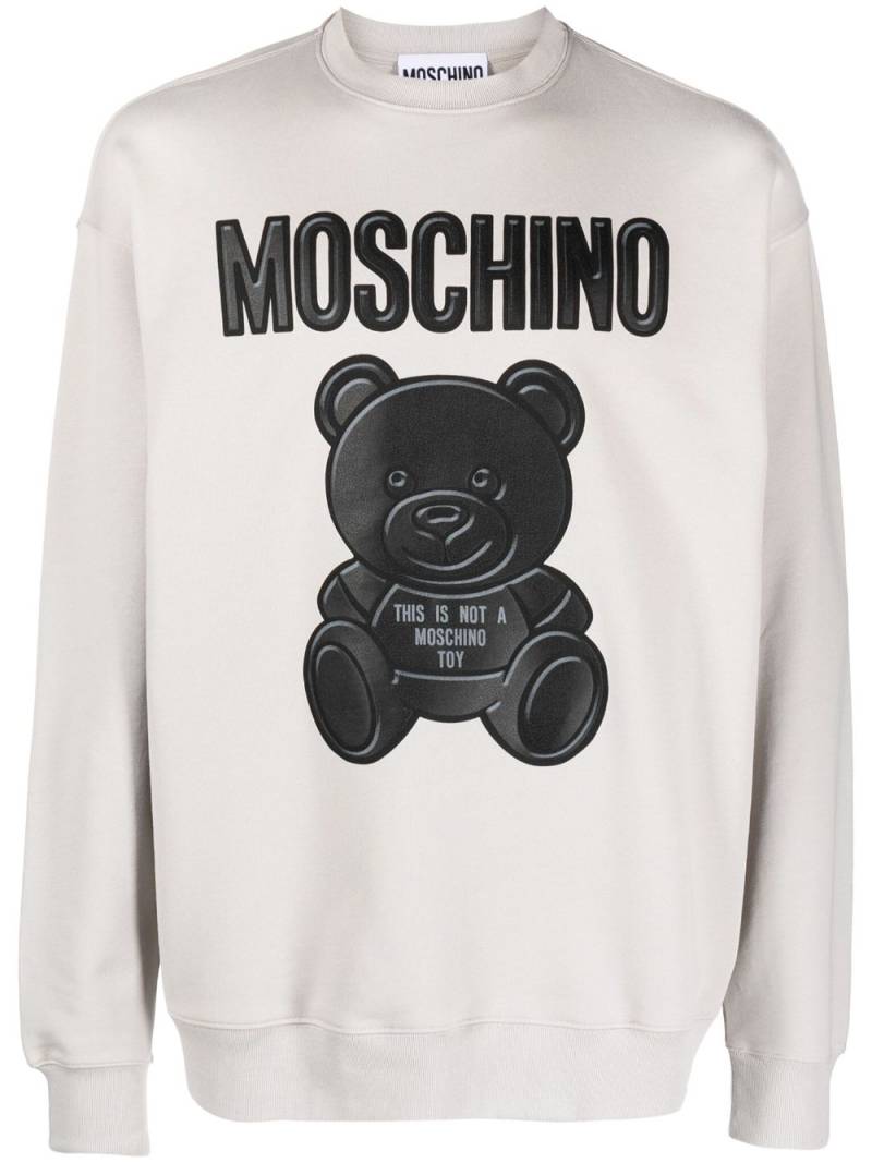 Moschino logo-print organic cotton sweatshirt - Grey von Moschino