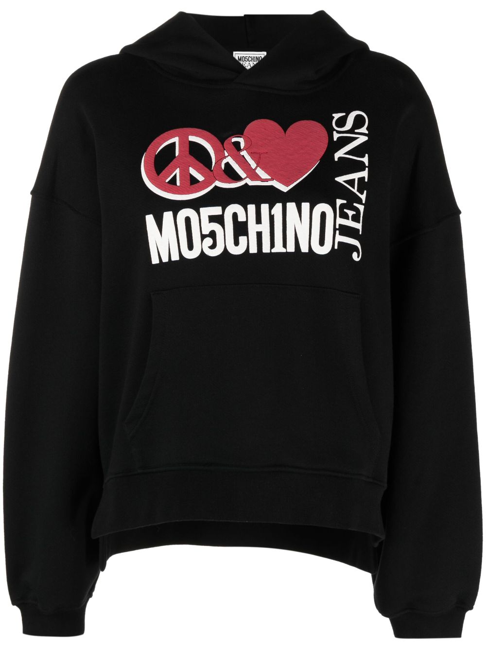 MOSCHINO JEANS logo print oversized hoodie - Black von MOSCHINO JEANS