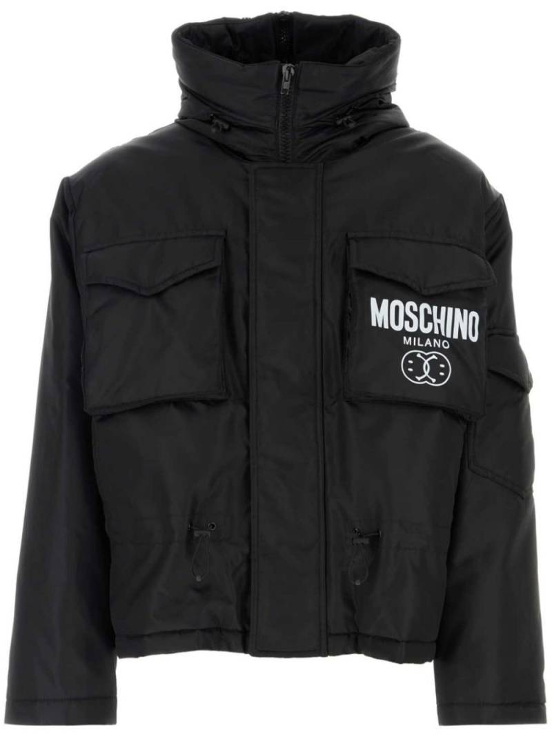 Moschino logo-print padded jacket - Black von Moschino