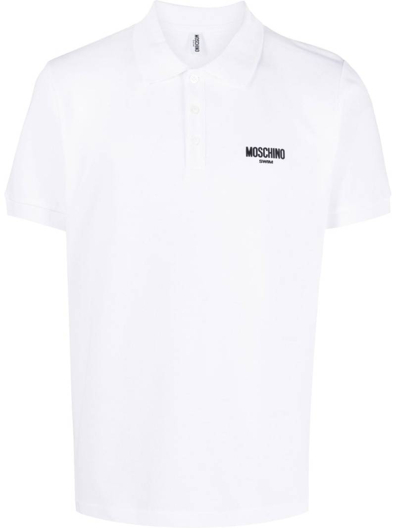 Moschino logo-print polo shirt - White von Moschino
