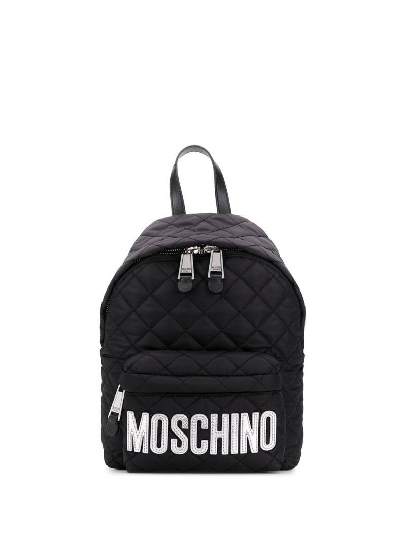 Moschino logo-print quilted backpack - Black von Moschino