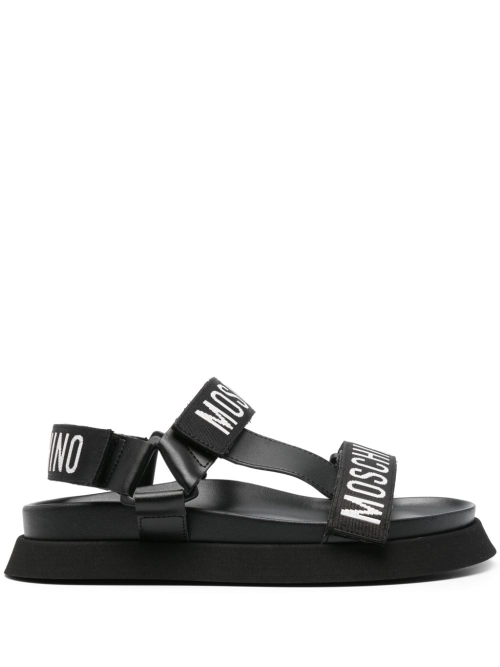 Moschino logo-print sandals - Black von Moschino