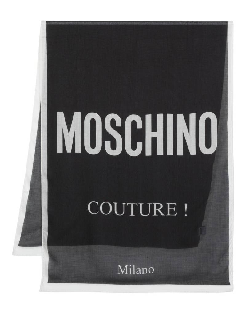 Moschino logo-print scarf - Black von Moschino