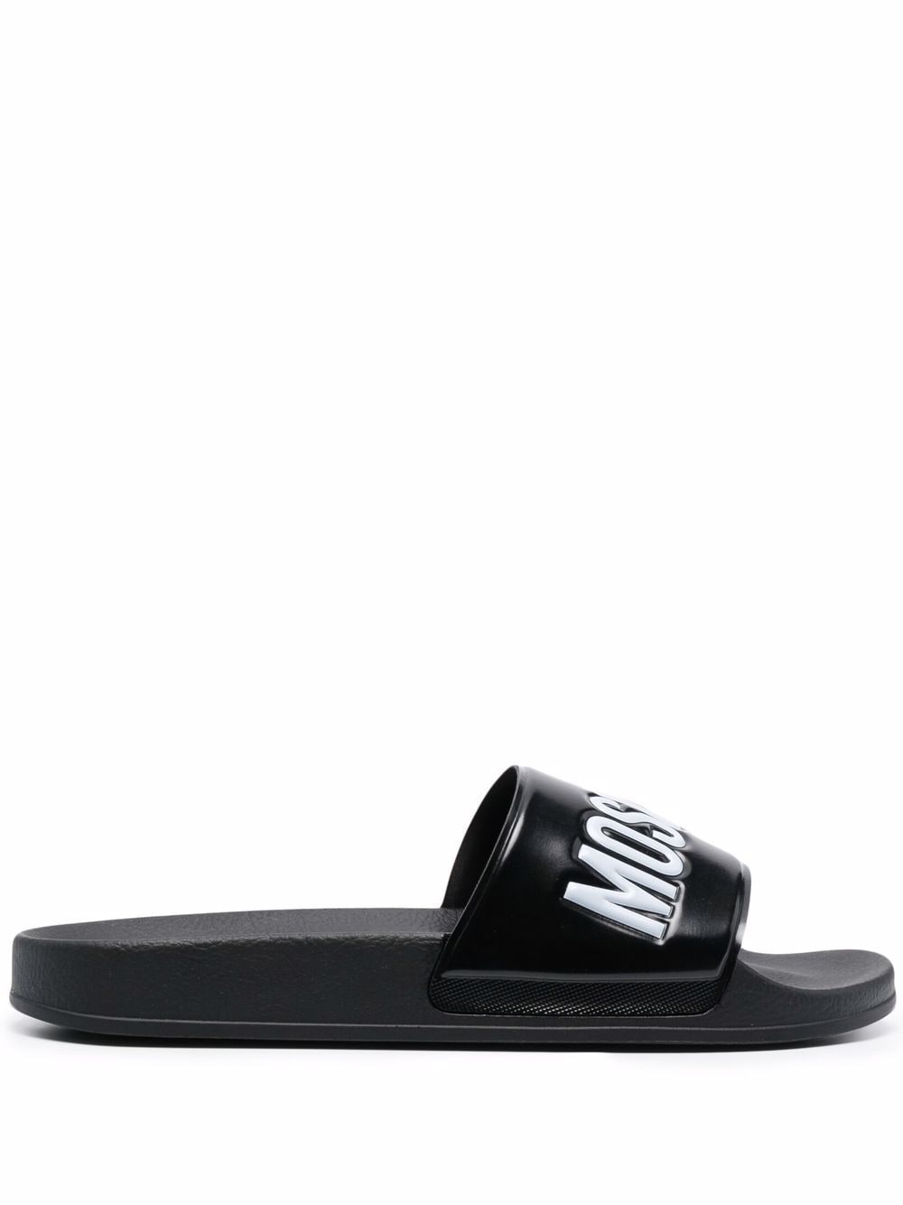 Moschino logo-print slides - Black von Moschino