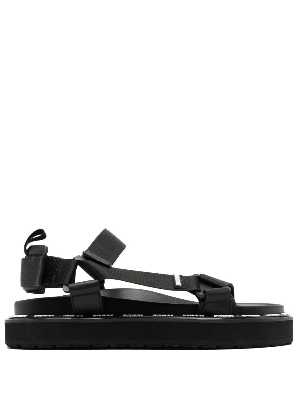 Moschino logo-print slingback sandals - Black von Moschino