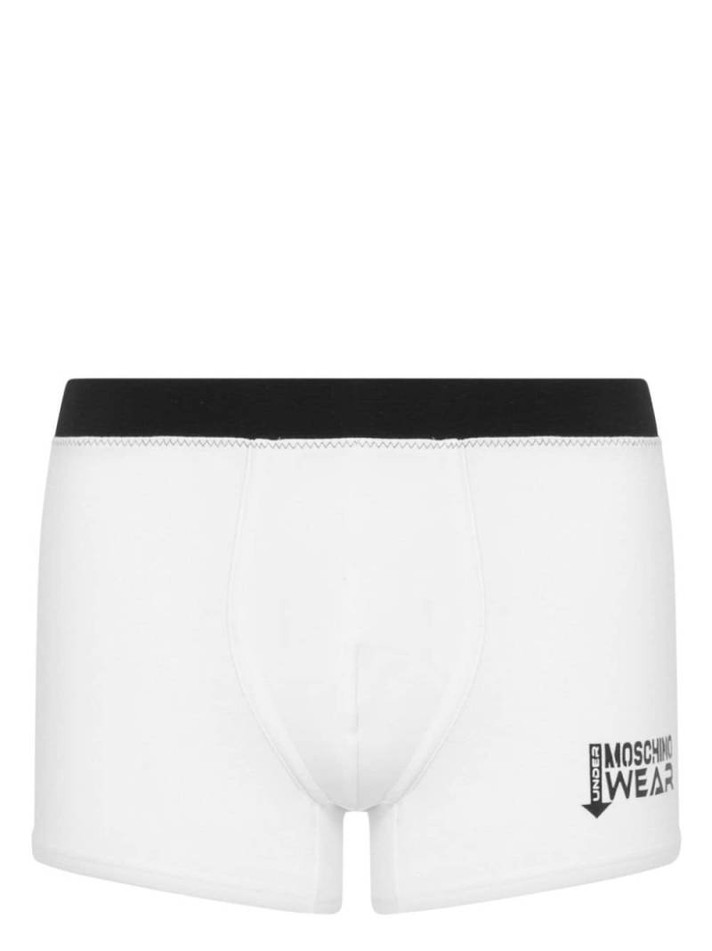 Moschino logo-print stretch-cotton boxers - White von Moschino