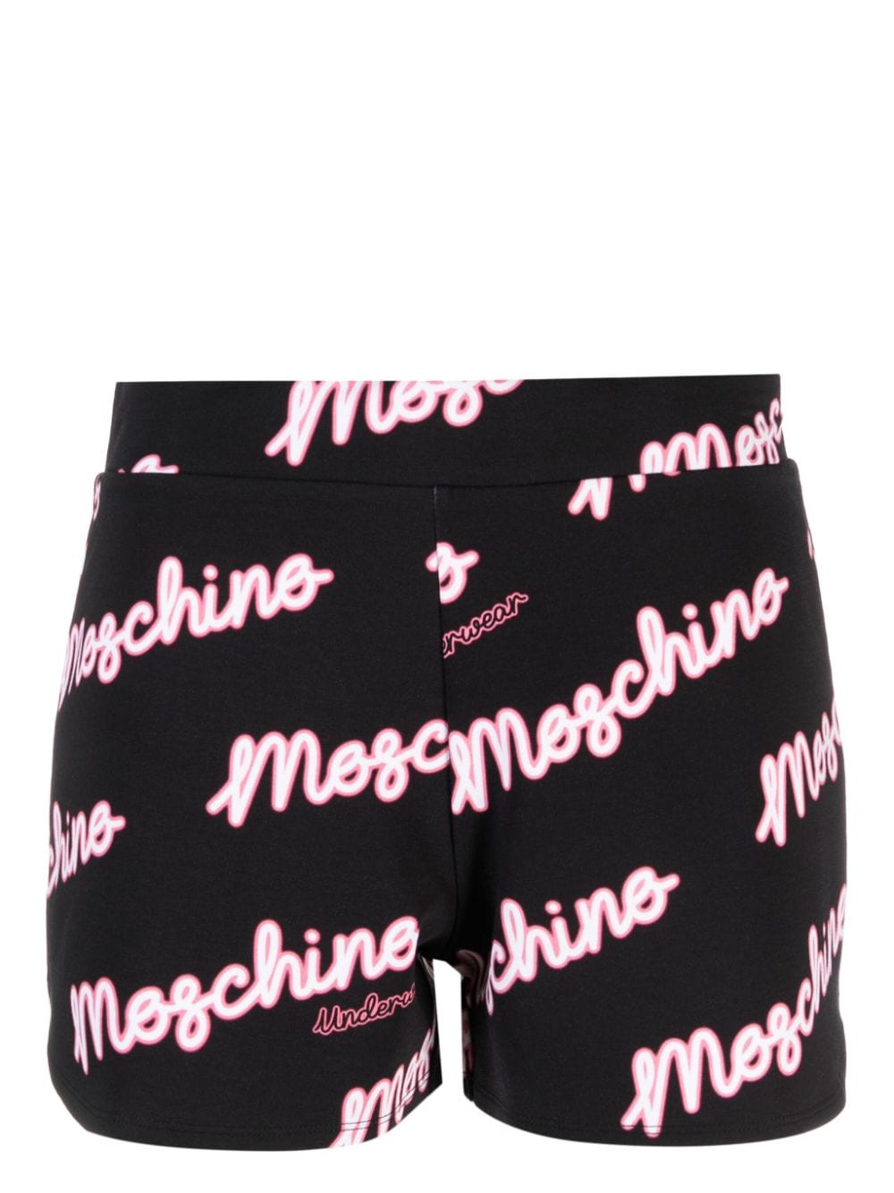 Moschino logo-print stretch-cotton track shorts - Black von Moschino