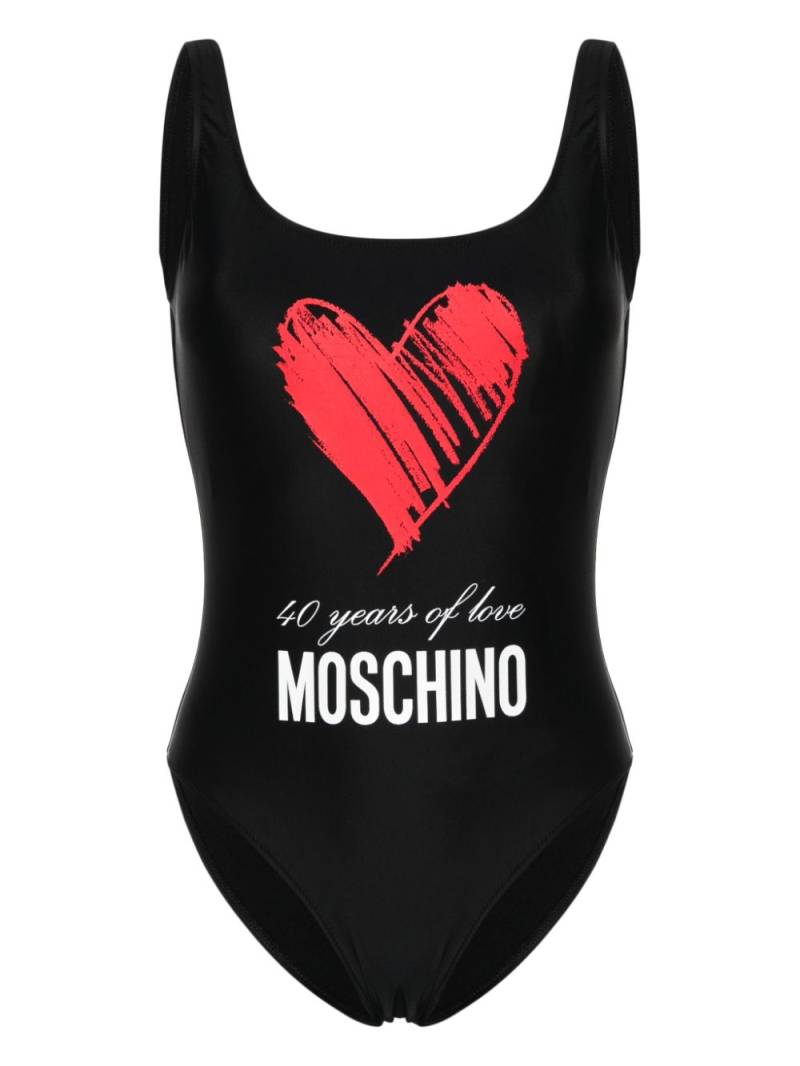 Moschino logo-print swimsuit - Black von Moschino