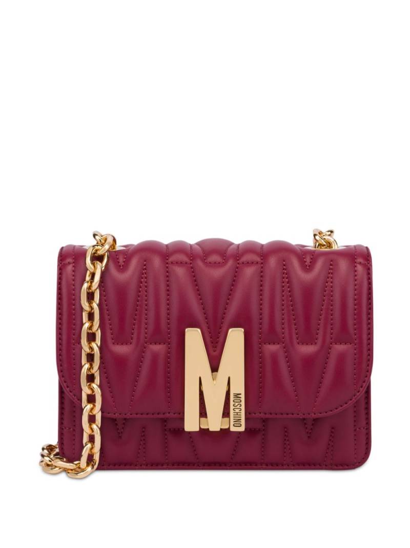 Moschino logo-quilted leather shoulder bag - Pink von Moschino