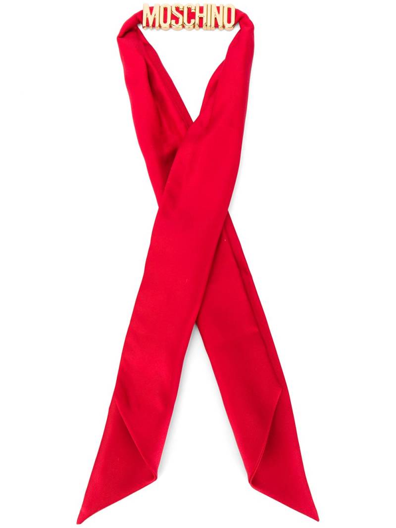 Moschino logo silk scarf - Red von Moschino