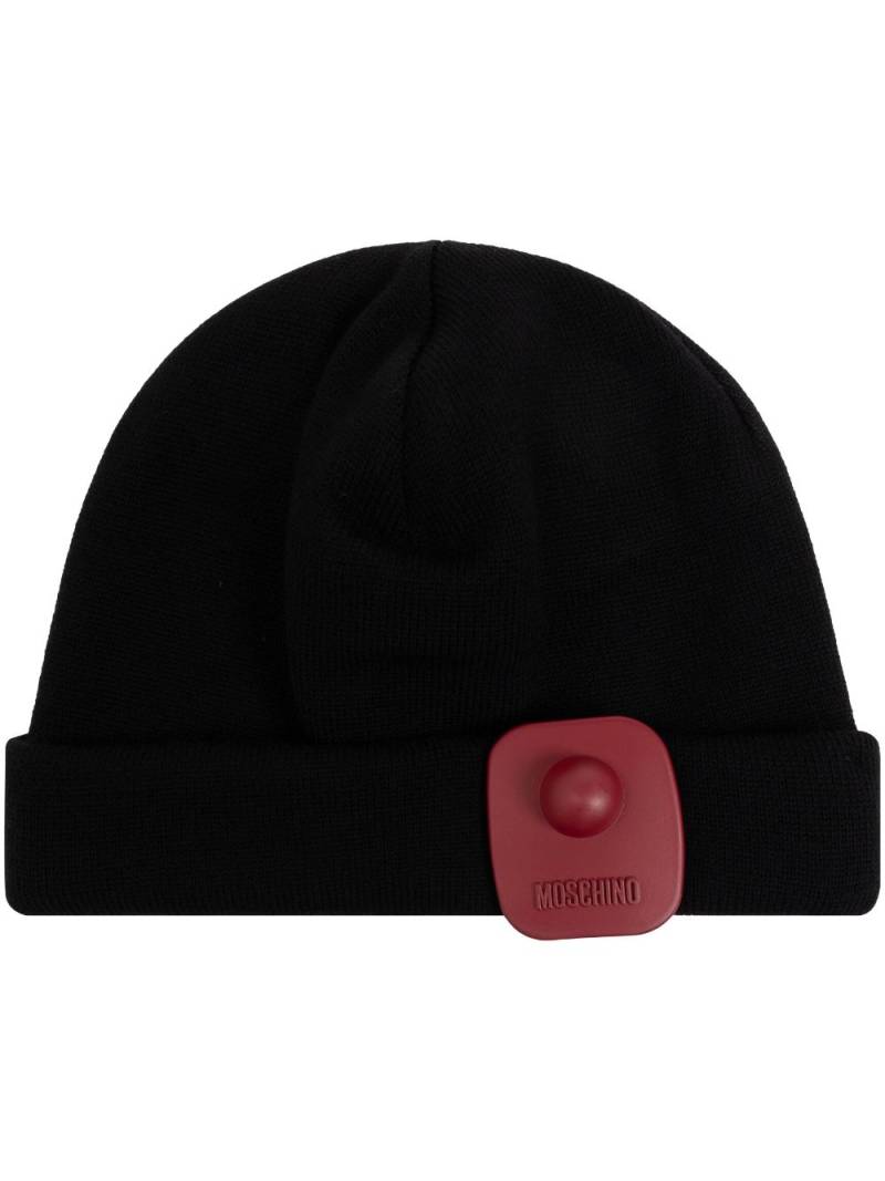 Moschino logo-tag beanie hat - Black von Moschino