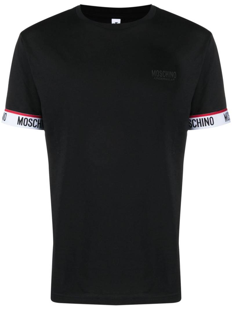 Moschino logo-tape detail cotton T-shirt - Black von Moschino