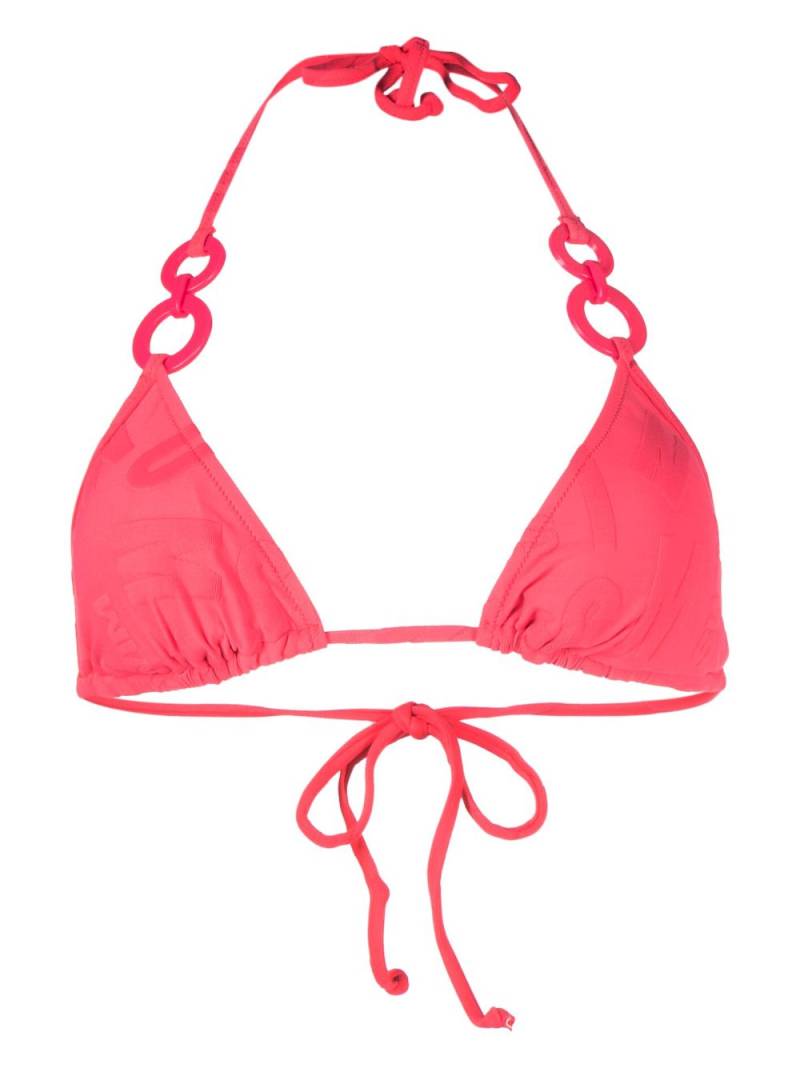 Moschino logo triangle bikini top - Pink von Moschino