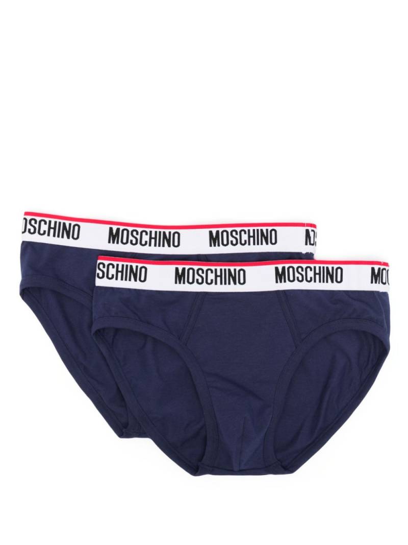 Moschino logo-waistband brief pack (pack of two) - Blue von Moschino