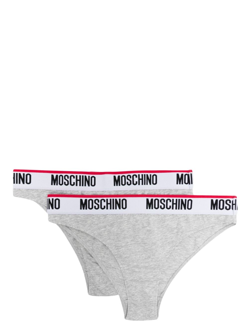 Moschino logo-waistband briefs (pack of two) - Grey von Moschino