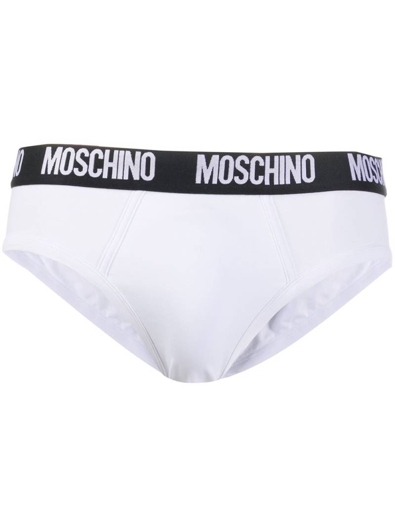 Moschino logo waistband briefs - White von Moschino