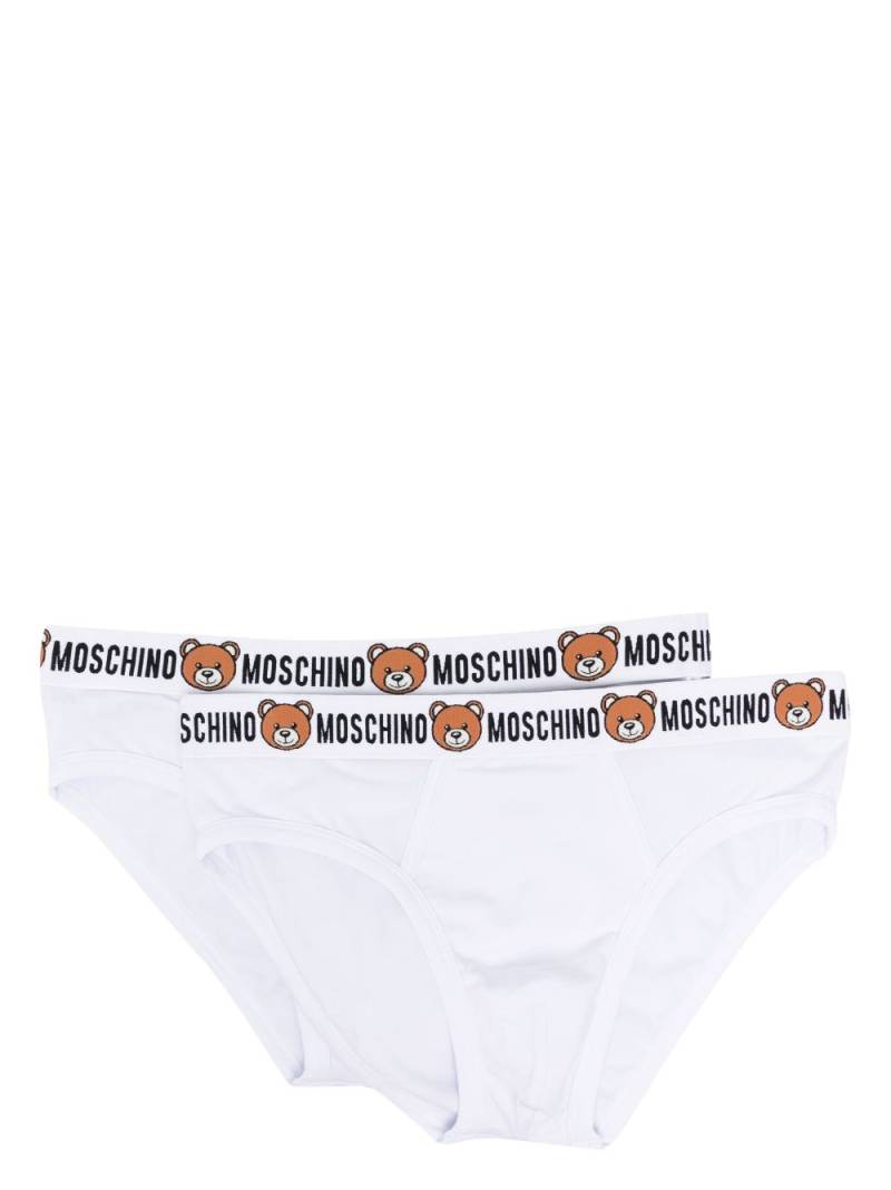 Moschino logo-waistband cotton briefs - White von Moschino