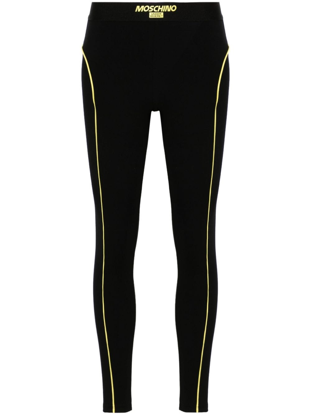 Moschino logo-waistband jersey leggings - Black von Moschino