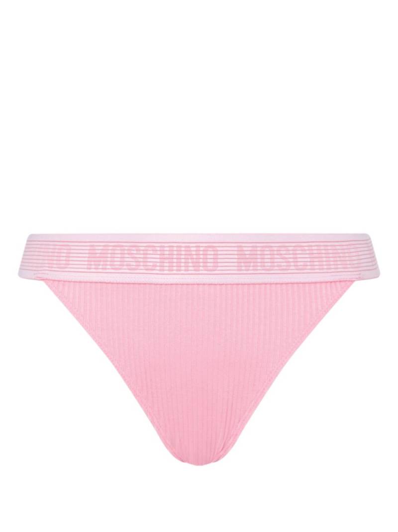 Moschino logo-waistband ribbed briefs - Pink von Moschino