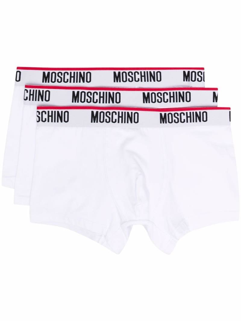 Moschino logo-waistband three-pack boxers - White von Moschino