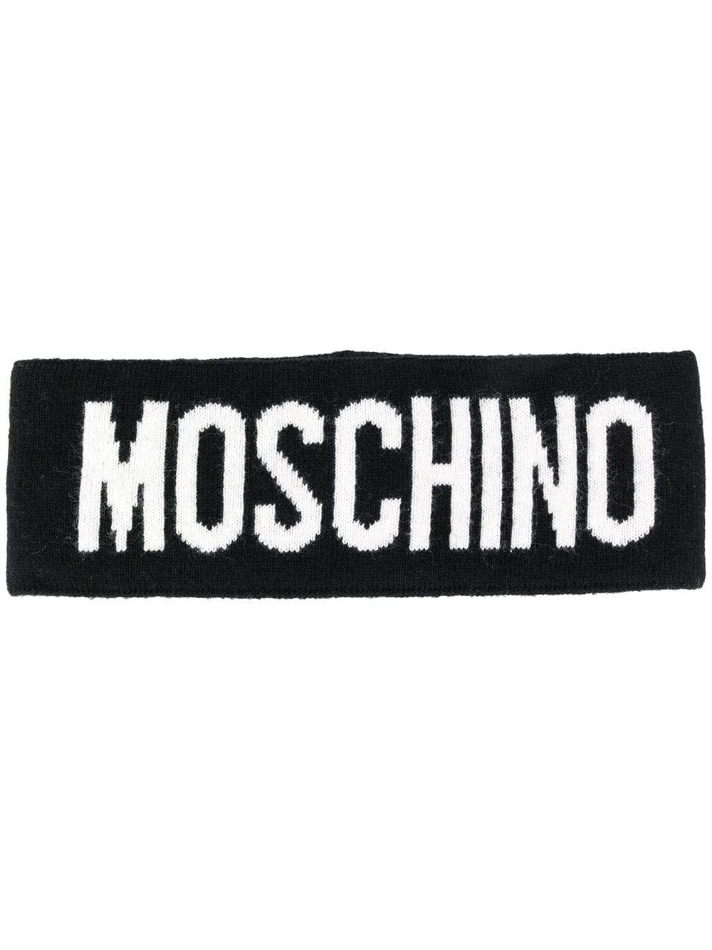 Moschino logo wool scarf - Black von Moschino