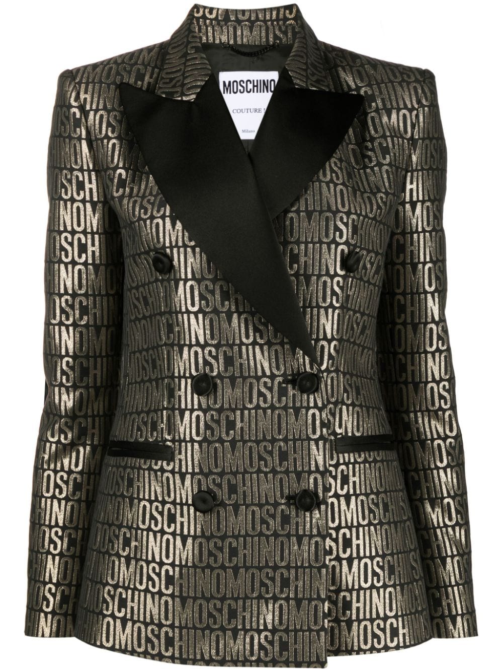 Moschino metallic logo-print blazer - Black von Moschino