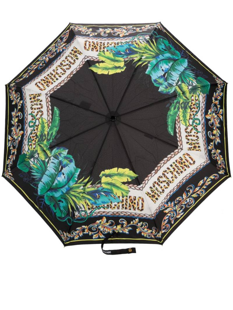 Moschino mix-printed foldable umbrella - Black von Moschino