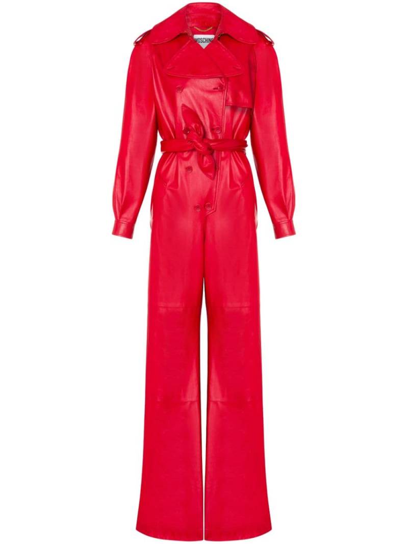 Moschino nappa-leather double-breasted jumpsuit - Red von Moschino