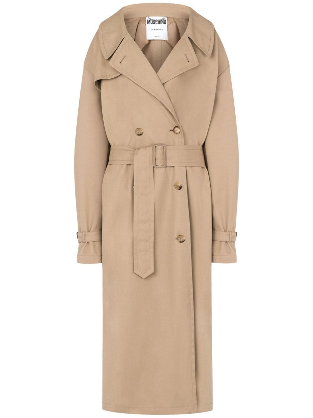 Moschino notched-lapel trench coat - Neutrals von Moschino