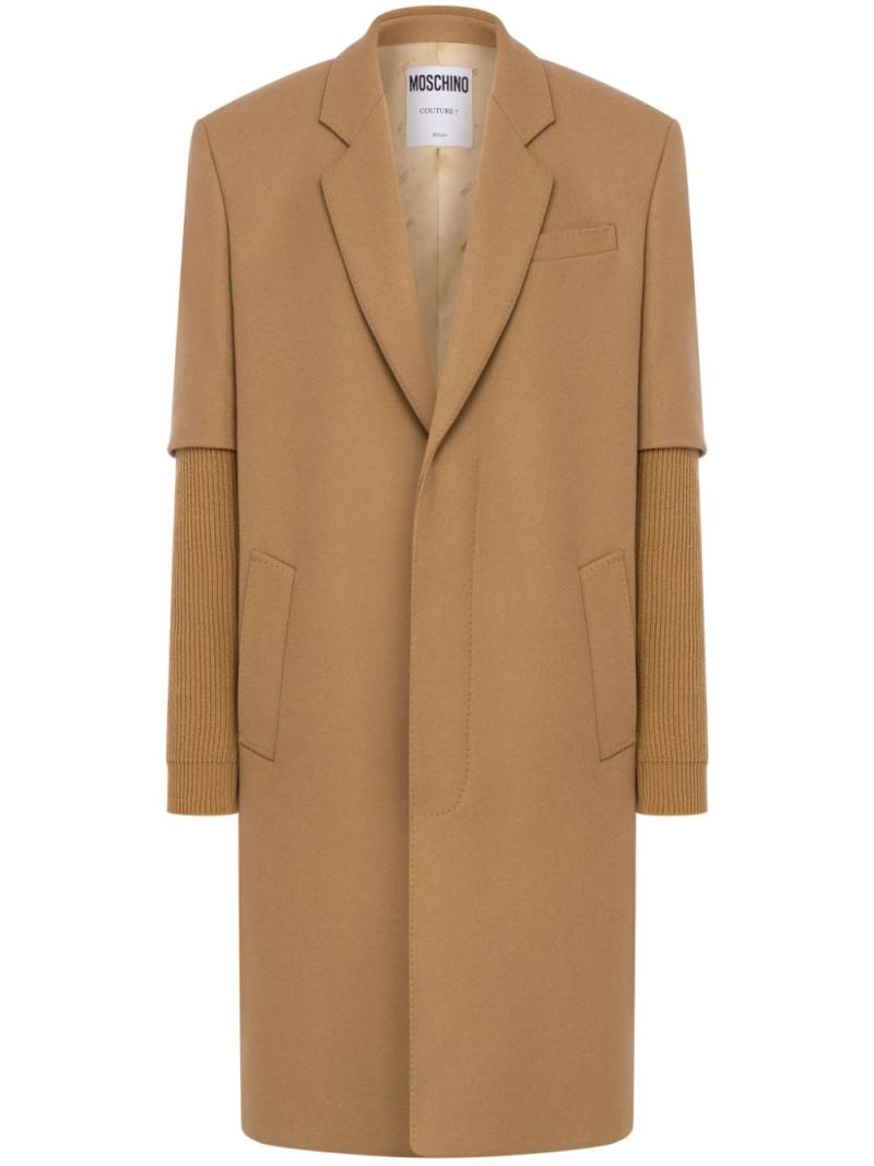 Moschino notched-lapels single-breasted coat - Brown von Moschino