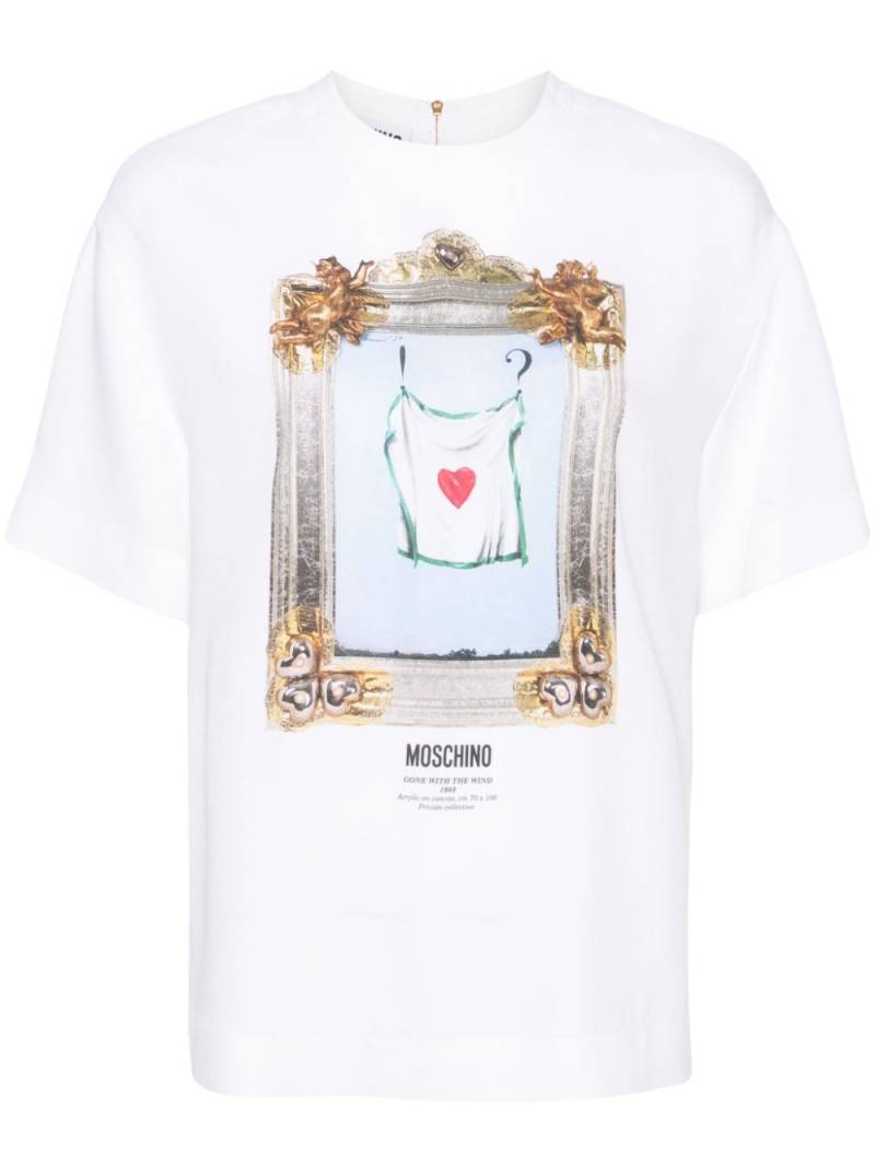 Moschino painting-print crepe blouse - White von Moschino