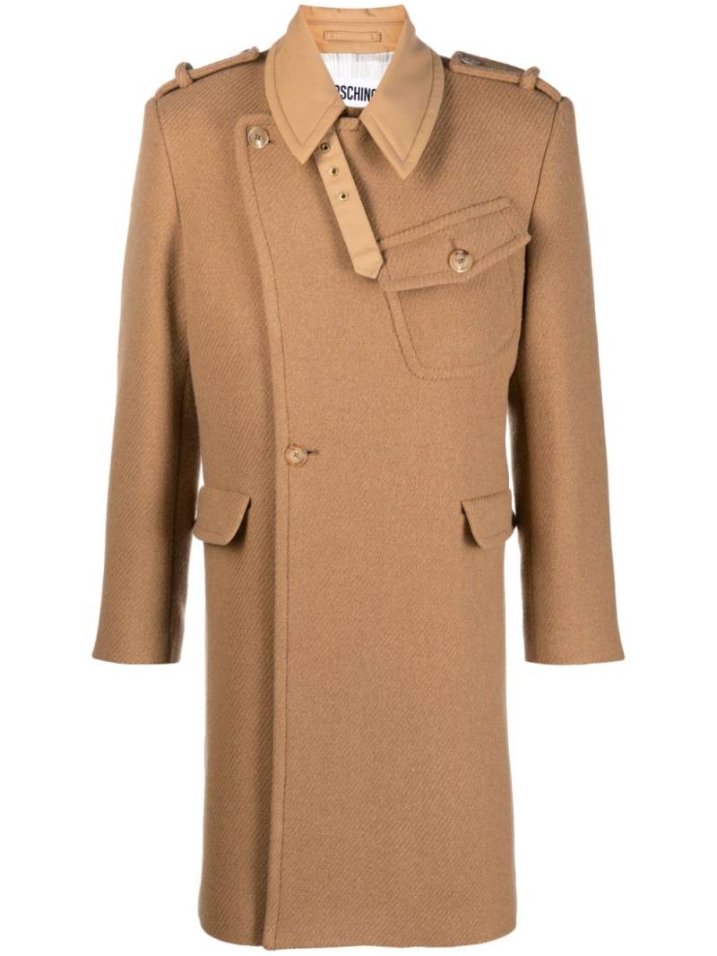 Moschino panelled wool-blend single-breasted coat - Neutrals von Moschino