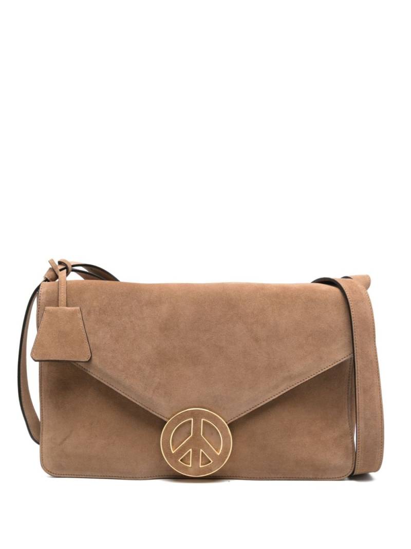 Moschino peace-sign crossbody bag - Brown von Moschino