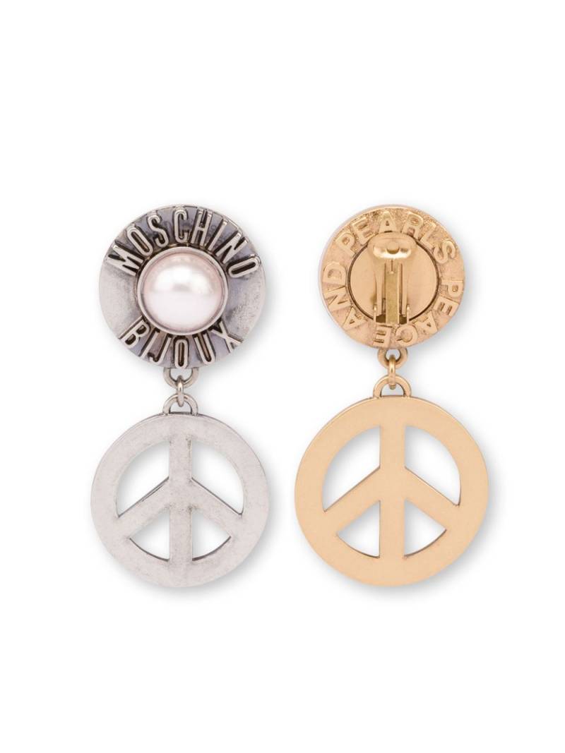 Moschino peace-sign drop earrings - Gold von Moschino