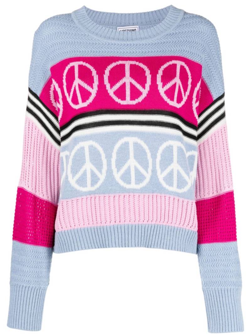 MOSCHINO JEANS peace-sign intarsia knit jumper - Blue von MOSCHINO JEANS