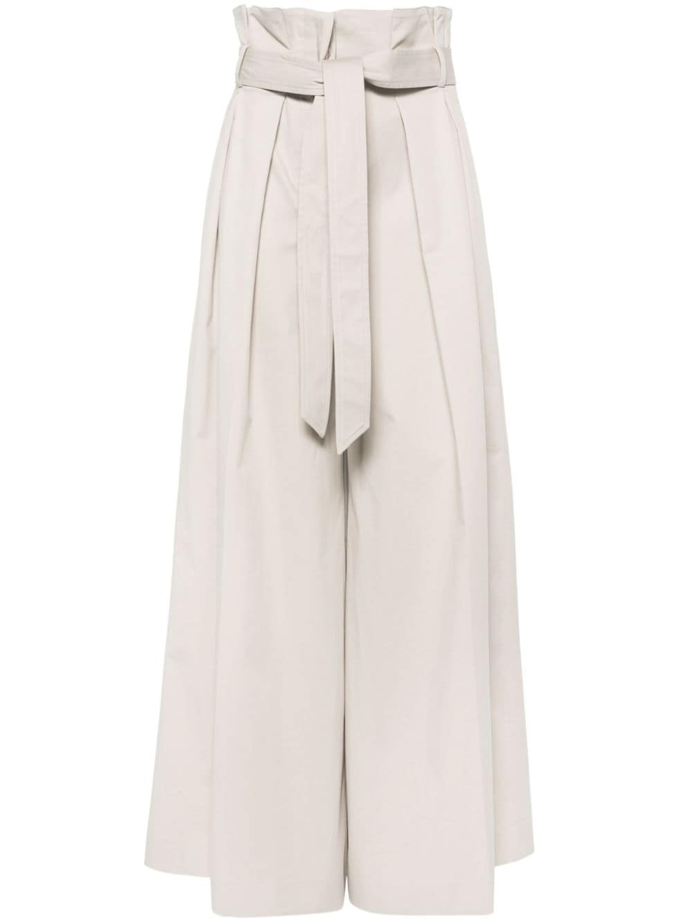 Moschino pleated twill wide trousers - Neutrals von Moschino