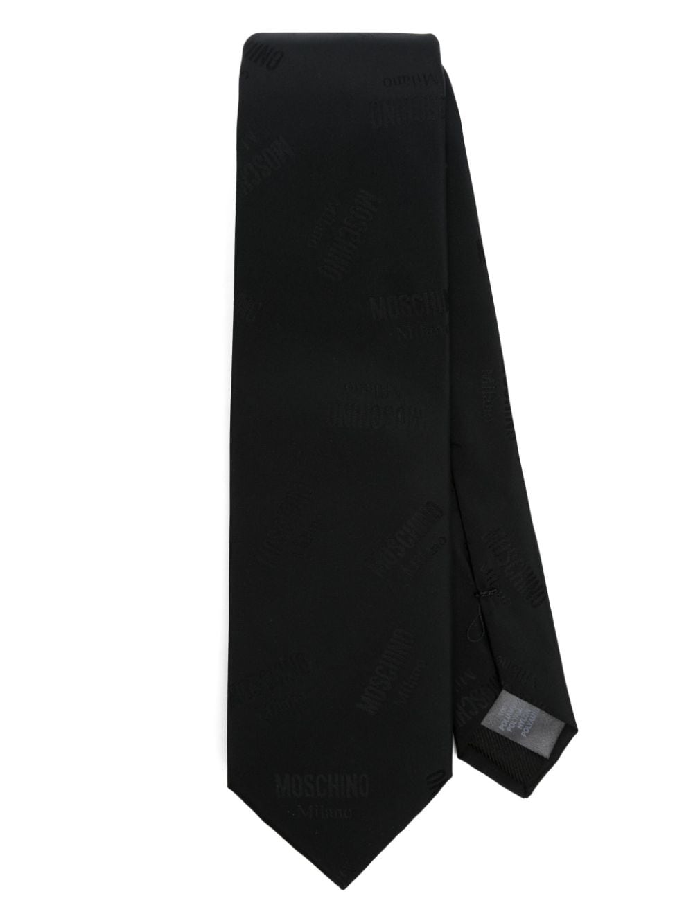 Moschino pointed logo-jacquard tie - Black von Moschino